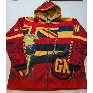 Get Nutz Hawaii King Graphic Full Zip Hoodie Berserk Athletics 2XL